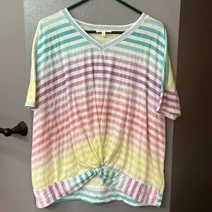 Rainbow striped summer shirt